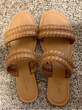 Target Women's Braided Double-Strap Slide Sandals - Tan Brown